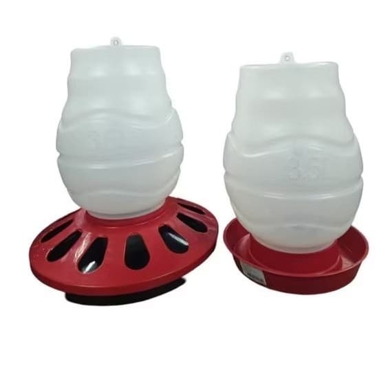 Kit Comedouro Para Aves 12 Furos 3,5L e Bebedouro Automatico 3,5L