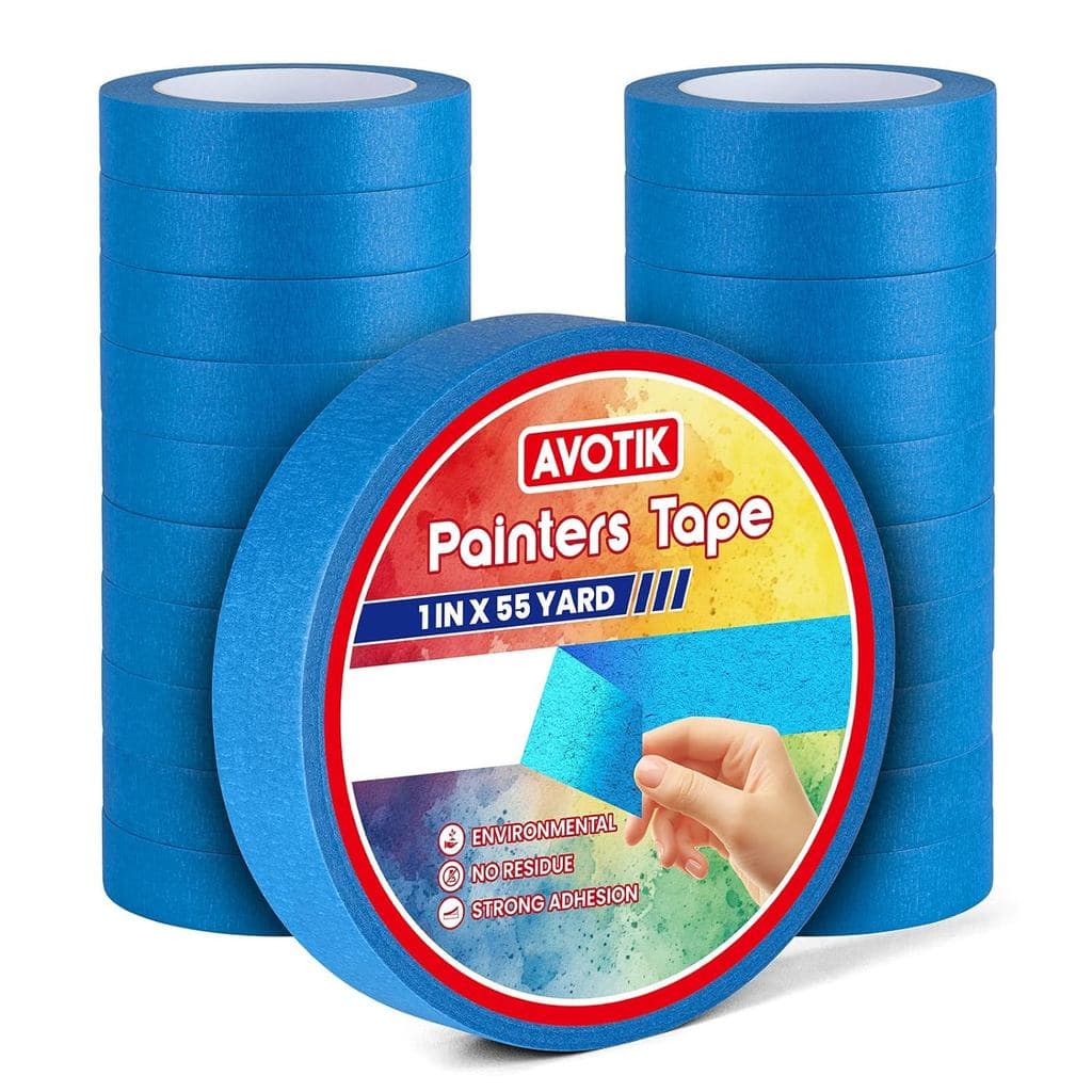 Fita Azul para Pintores, 20 Rolos: Fita Adesiva de 1 Polegada de Largura x 55 Jardas - Fita Azul para Pintura de Paredes
