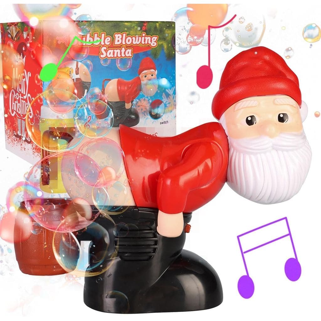 Brinquedo Divertido de Papai Noel que Solta Bolhas com Música e Luzes – Papai Noel que Solta Bolhas, Presente Engraçado