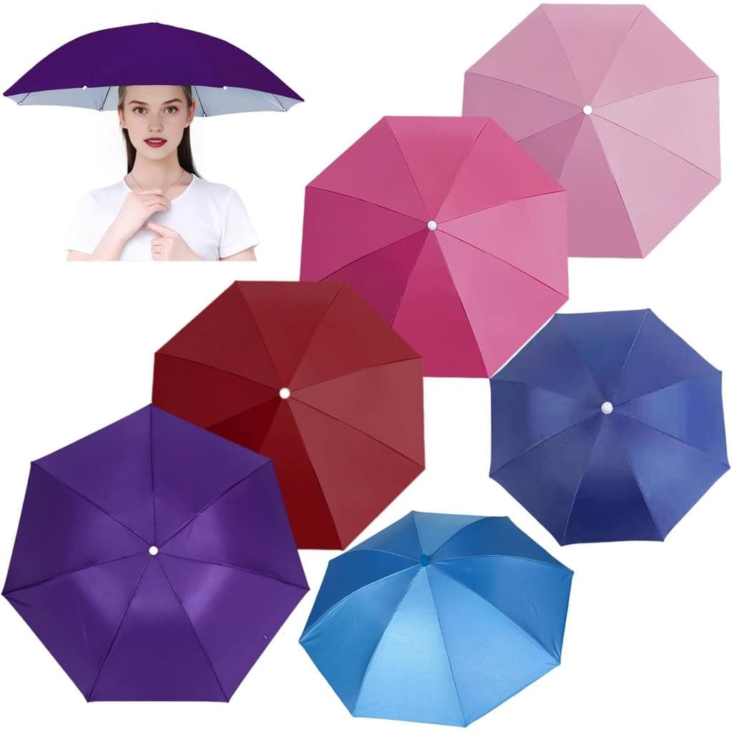 6 Chapéus Guarda-Chuva, Chapéus Guarda-Chuva Esportivos para Crianças e Mulheres, Chapéu de Pesca Dobrável Impermeável d