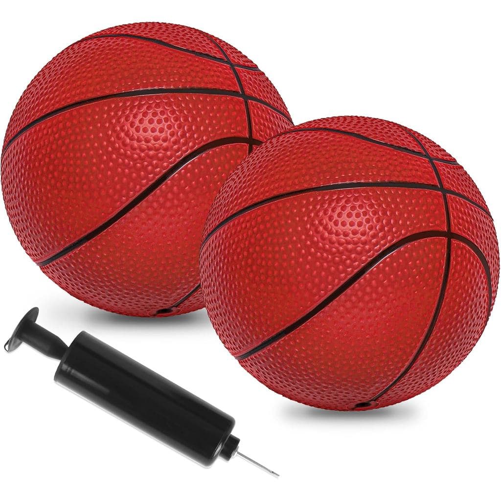 Mini Bolas de Basquete de 6", Pacote com 2 Bolas Pequenas para Crianças, Bola de Basquete de PVC para Cesta de Basquete