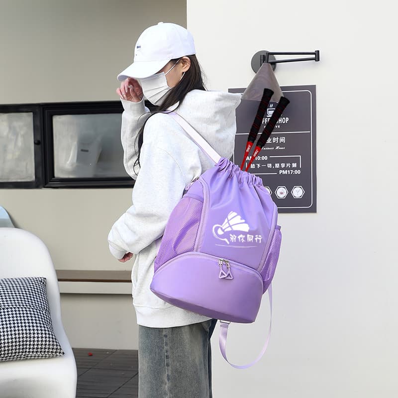 2025 novo estilo saco de raquete de Badminton feminino grande capacidade raquete de tênis cordão mochila ao ar livre à p