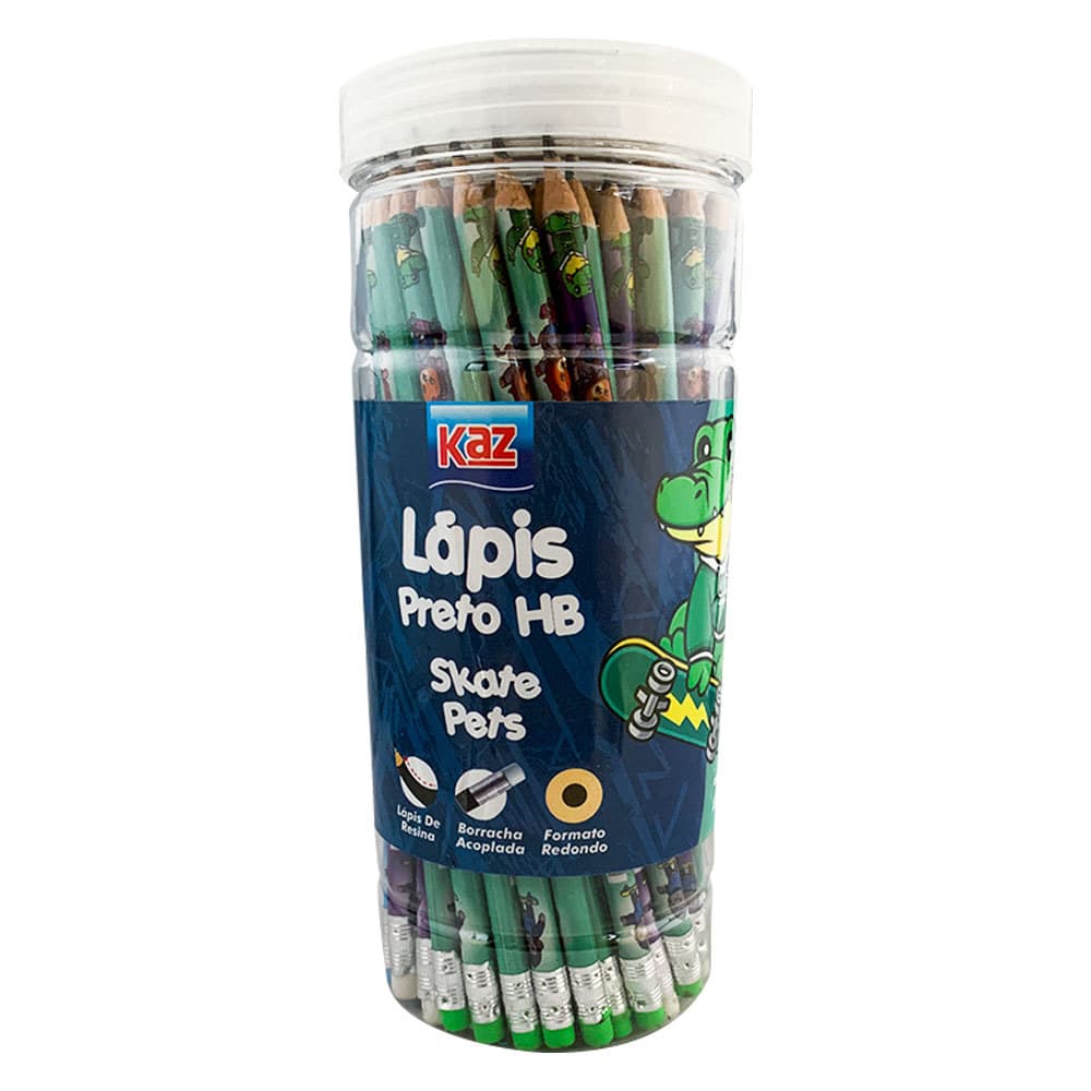 LAPIS PRETO HB KAZ SKATE PETS - POTE COM 72 UNIDADE KZ3626