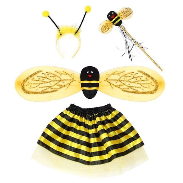 Conjunto De Fantasia De Fada Infantil 4 Unidades/Joaninha Abelha Glitter Fofo Vitória