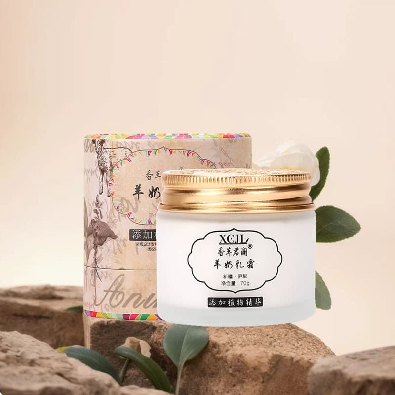 Xinjiang baunilha Junlan creme de leite de cabra creme facial leite de cabra lanolina hidratante nova embalagem frete gr