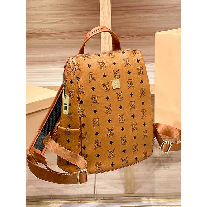 Mochila feminina 2026 novo estilo moda influenciador impressão digital desbloqueio mochila rua Wear grande capacidade