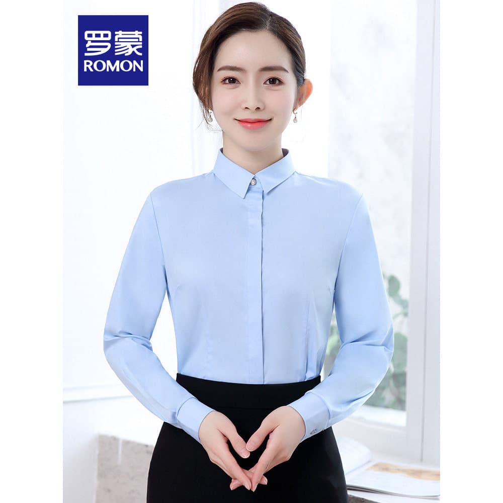[Drop direta] Camisa feminina Romon profissional de manga comprida outono negócios elegante camisa de ferramentas combin