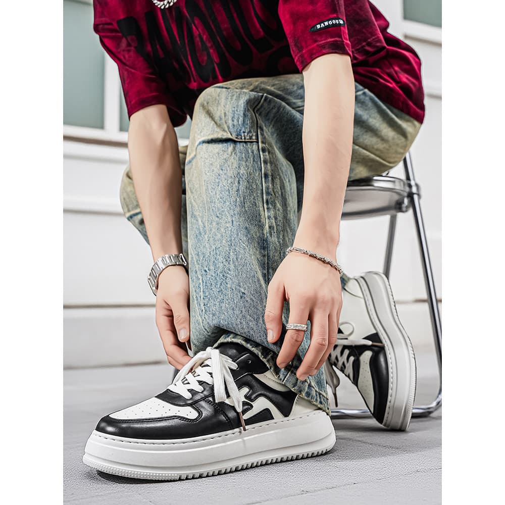 Tênis invisível aumento interno 10cm tênis masculino 2026 novo estilo esportes casuais All-Match couro genuíno masculino