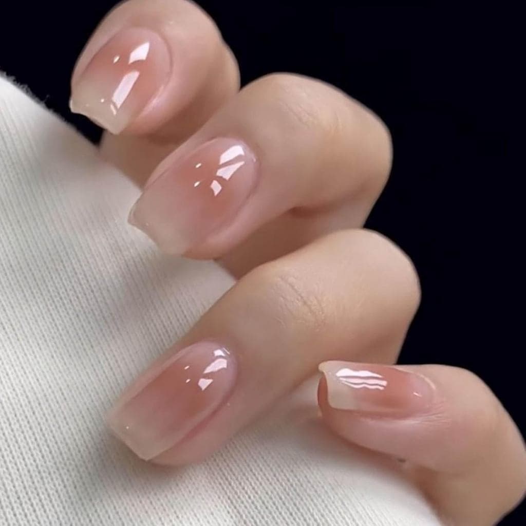 Hkanlre Bling Coffin Press on Nails Pontas De Unhas Falsas Cobertura Completa Gradientes Médias Para Mulheres E Meninas