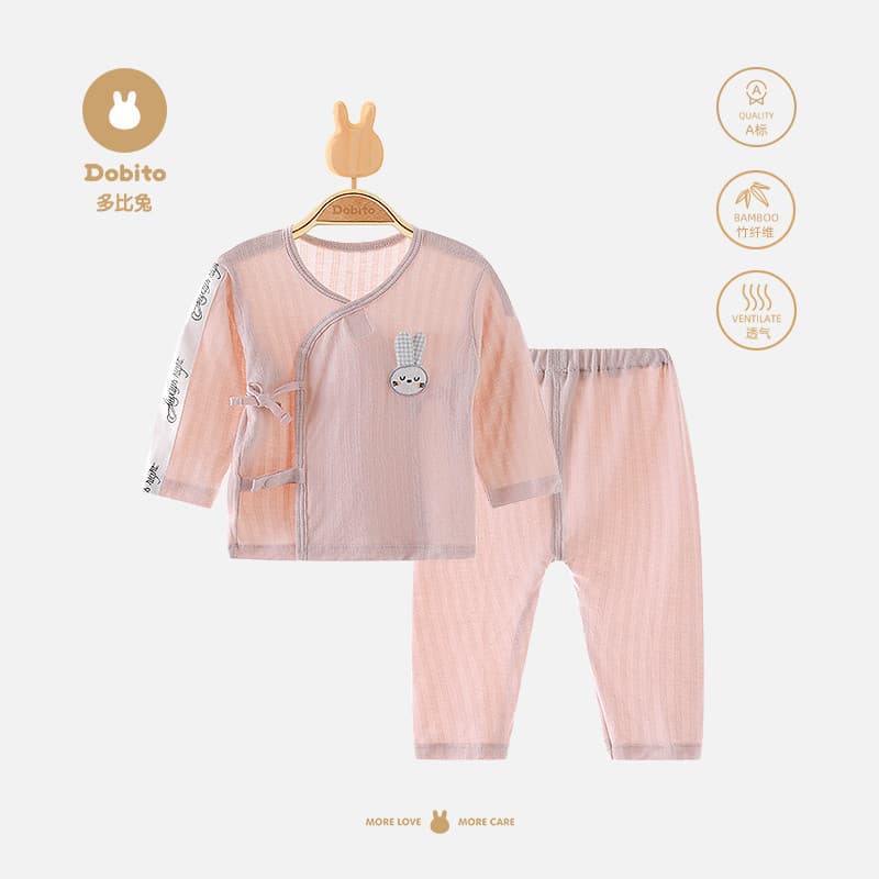 Roupas de bebê recém-nascido monge roupas de fibra de bambu outono calças bebê verão estilo fino recém-nascido dividir t