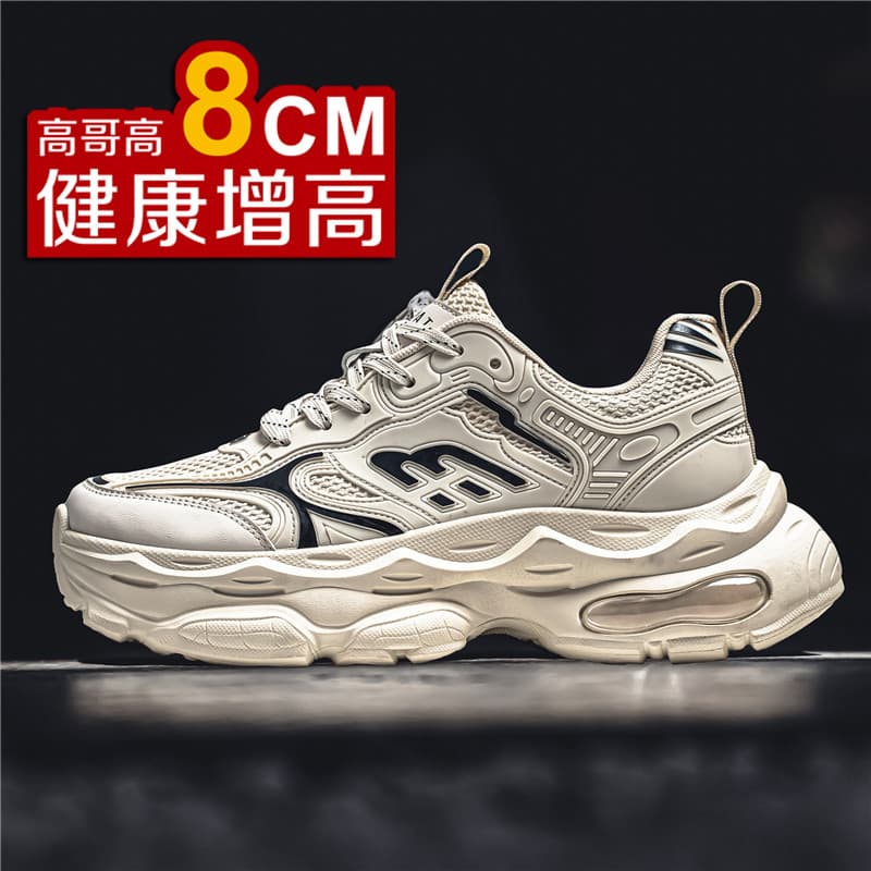 M padrão sapatos masculinos de venda quente verão respirável sapatos de aumento de altura masculino 10cm malha de sola g