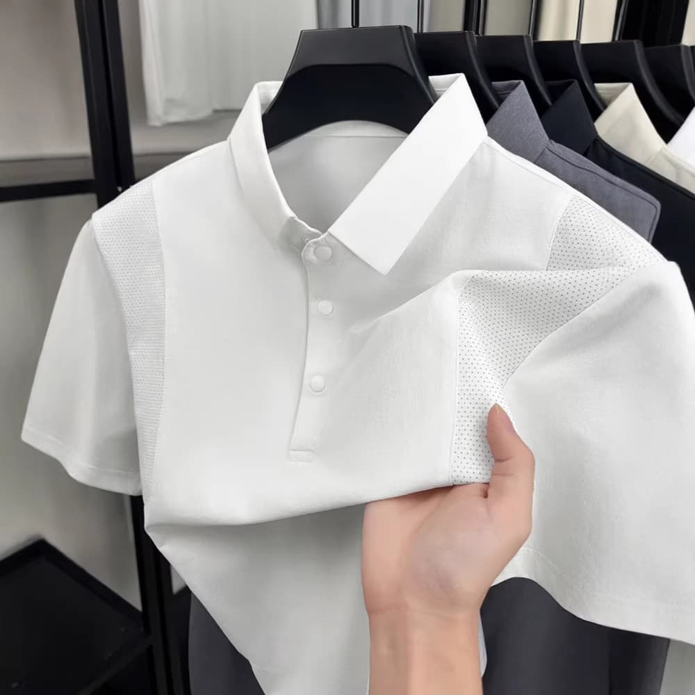 Venda quente 2026 primavera novo estilo camisa polo versão coreana lapela moda Casual cor sólida manga comprida camiseta