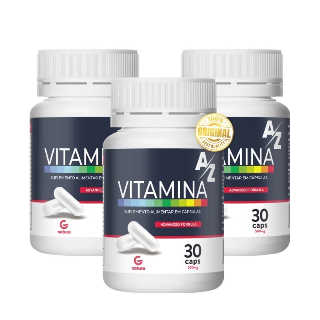 Kit 03 Unidades Vitamina  A-Z Mulher/Homem 30 cáps  Envio Imediato