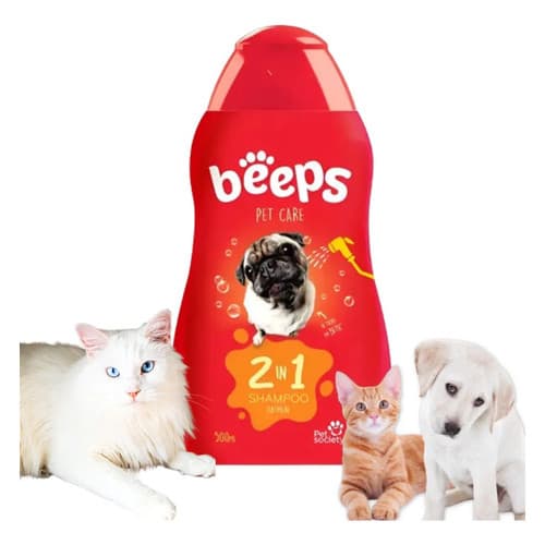 Shampoo Pet Society Beeps 2 Em 1 500ml Pelos Curtos Melancia Melancia