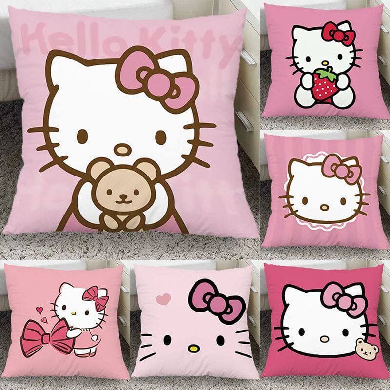 HelloKitty Cute Cartoon Girl Heart Fronha Quadrada Sofá
