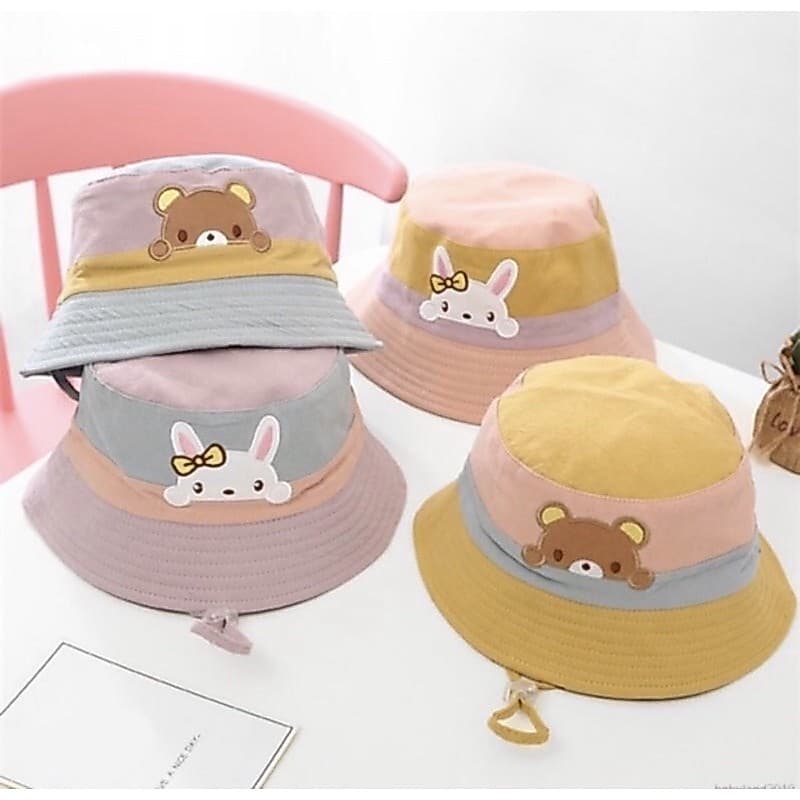 Chapéu Balde Coelho Urso Bebê Menino/Menina Para O Verão