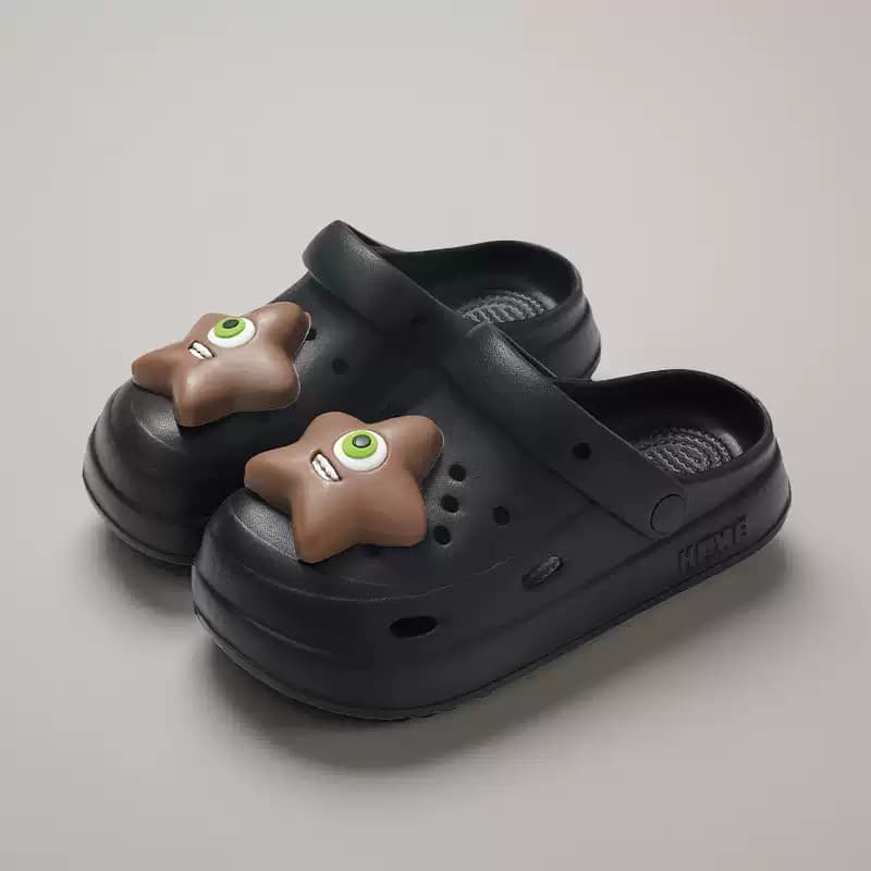 Sapatos de buraco dos desenhos animados femininos verão exterior usar sola grossa antiderrapante 2025 novo estilo praia