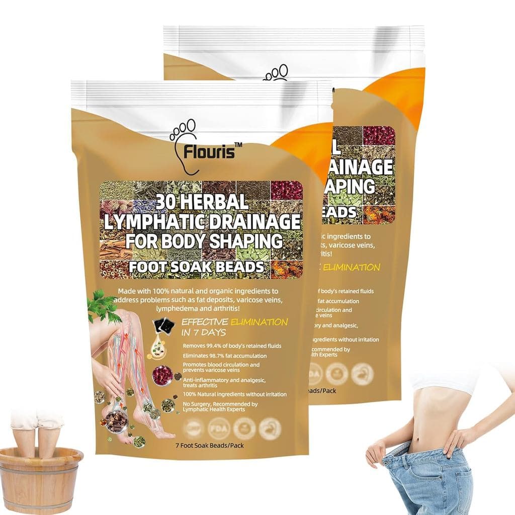 Flouris Pérolas para Banho de Pés Detox e Modelador com 30 Ervas, Pérolas Profissionais para Desintoxicação Corporal e B