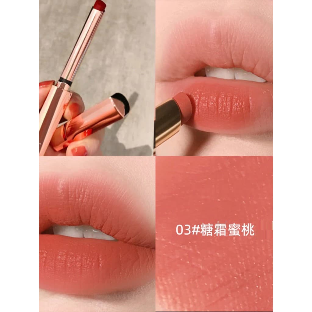 Batom matte aveludado Batom Batom matte à prova d'água Sem clareamento facial hidratante esmalte labial pequeno tubo fin