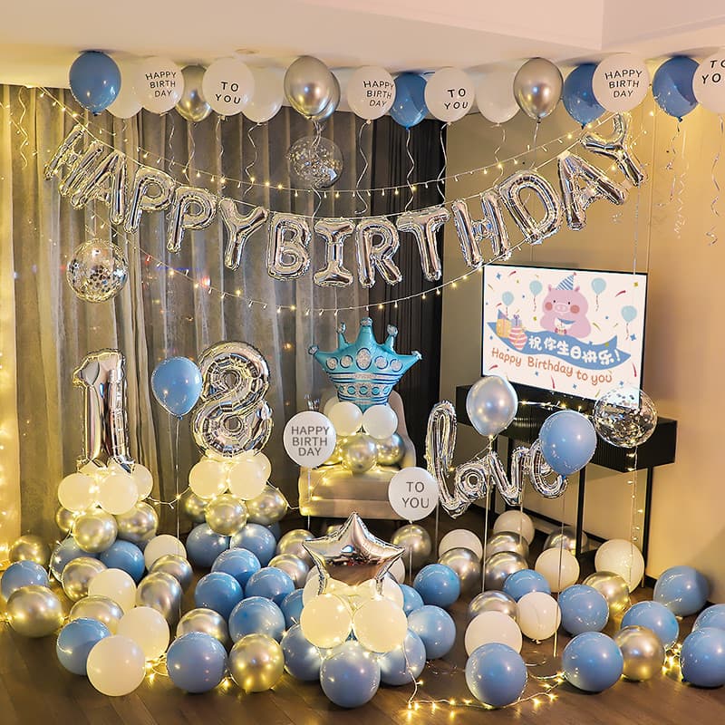 Influenciador 18 anos de idade presentes adultos meninos meninas decoração de aniversário balão festa fundo parede cena