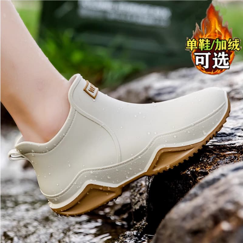 Senhoras botas de chuva à prova dwaterproof água antiderrapante acampamento ao ar livre pesca mercearia compras cozinha