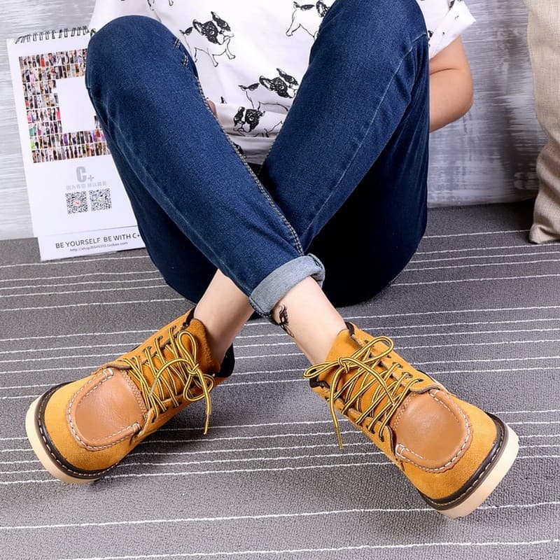 Botas femininas da moda de couro genuíno genuíno Botas curtas da moda Casal Martin Botas casuais de trabalho Botas mascu