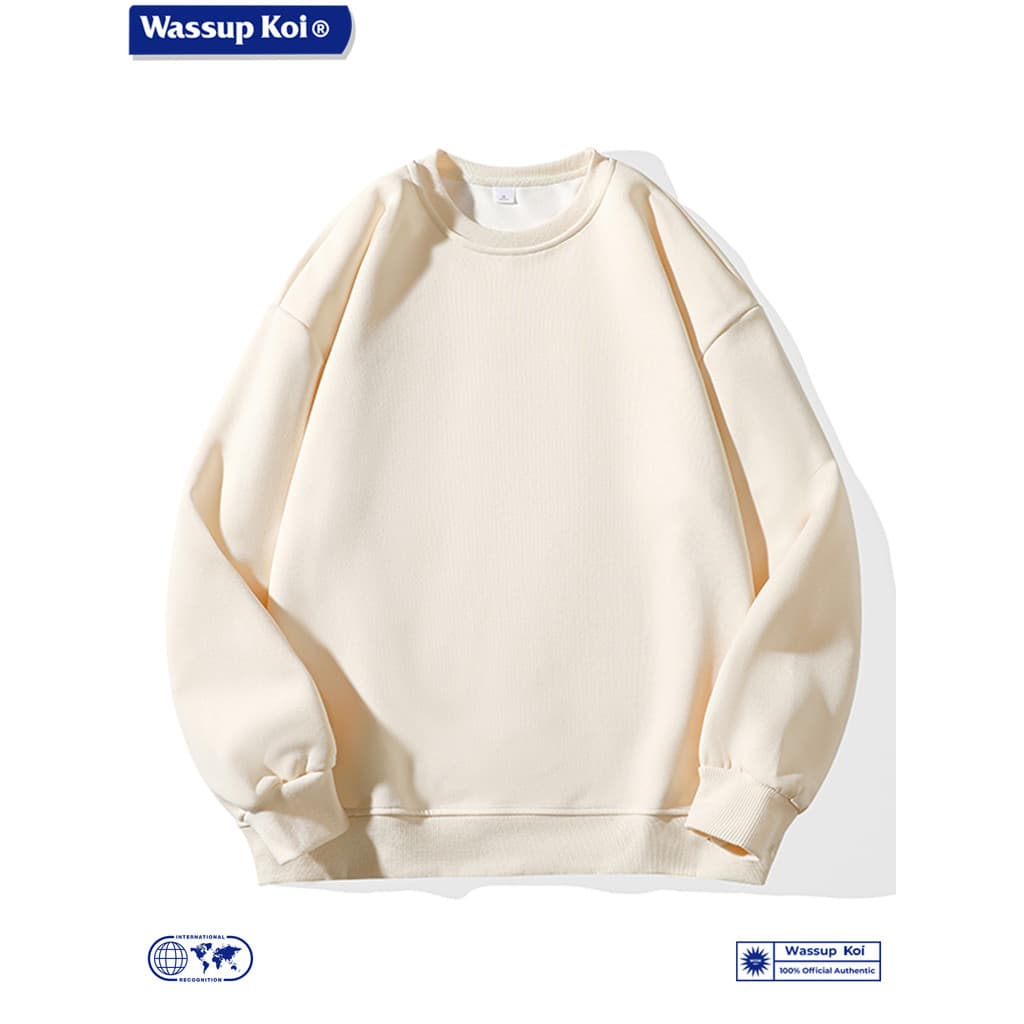 WASSUP KOI Co-Branded Básico Em Torno Do Pescoço Moletom Masculino Estilo 2025 Primavera Outono Novo Estilo Solto Casal