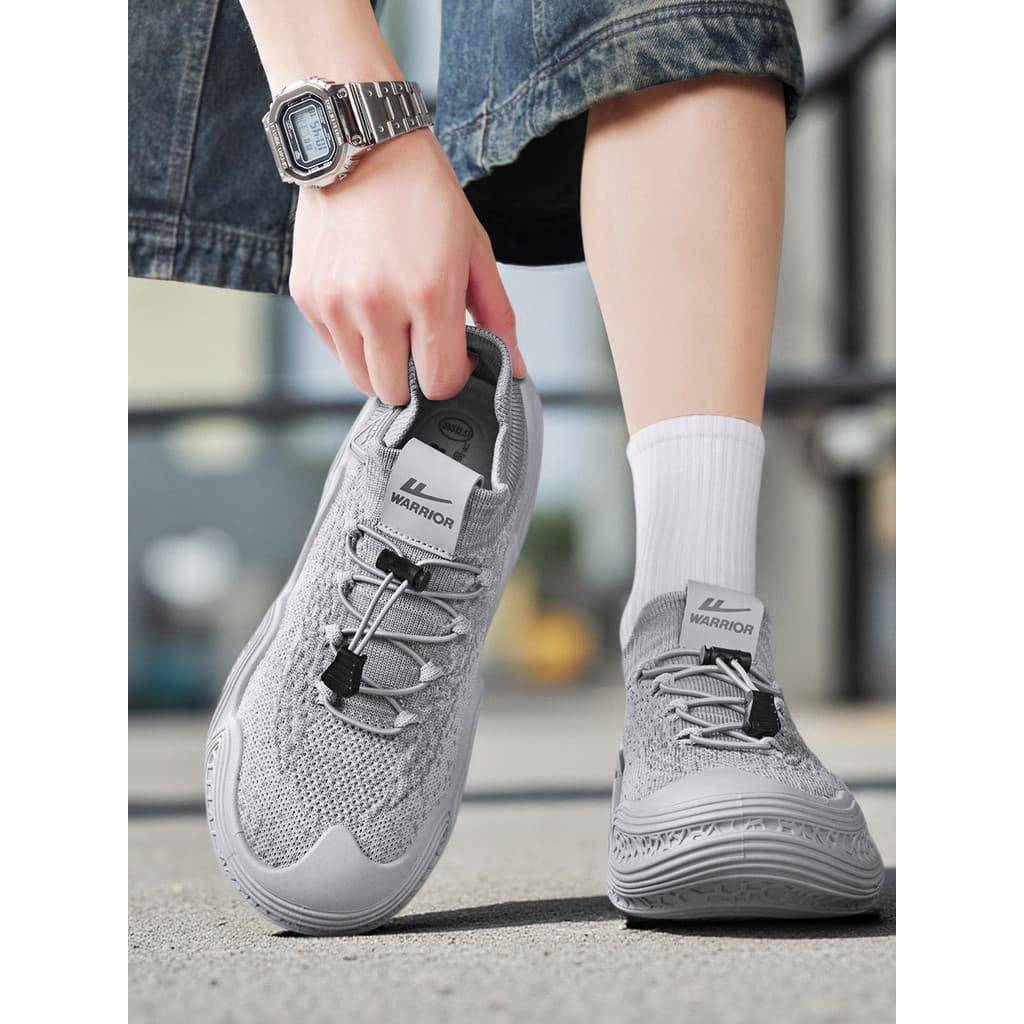 Puxar para trás sapatos masculinos 2026 novo estilo verão voando tecido coco sapatos masculinos cinza esportes sapatos c
