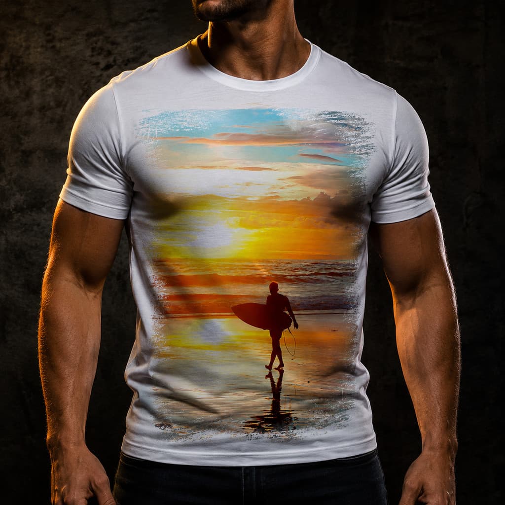 Camiseta Surf Surfista Praia Ondas Prancha Sol 4 A
