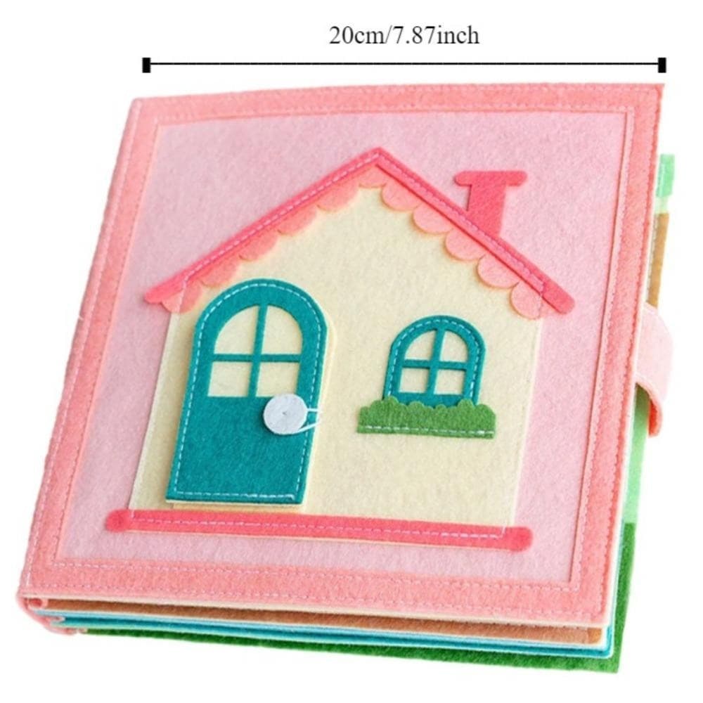 NEEDWAY Livro De Pano De Feltro Montessori , De Quebra-Cabeça Educacional Estereoscópico , Casa