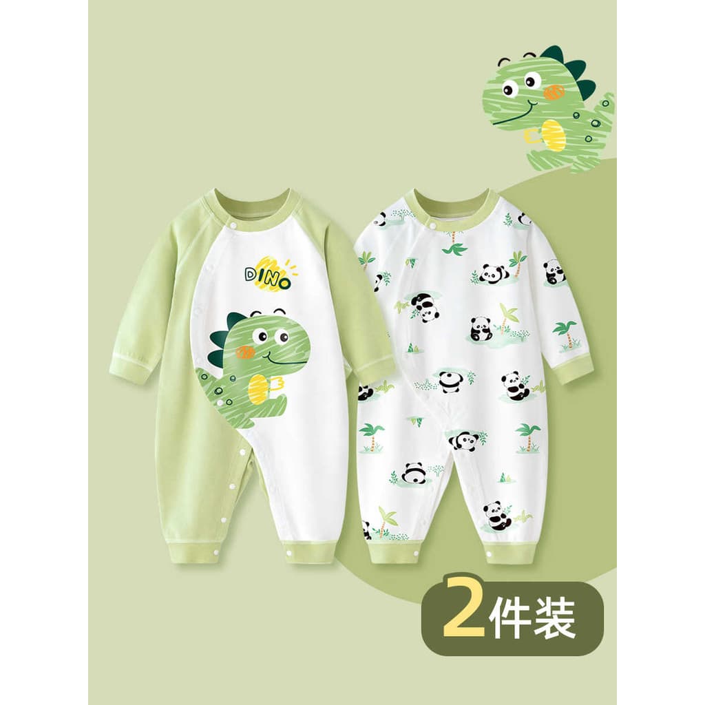 Macacão de bebê primavera outono roupas recém-nascidos manga comprida macacão pijamas de bebê feminino algodão puro iníc