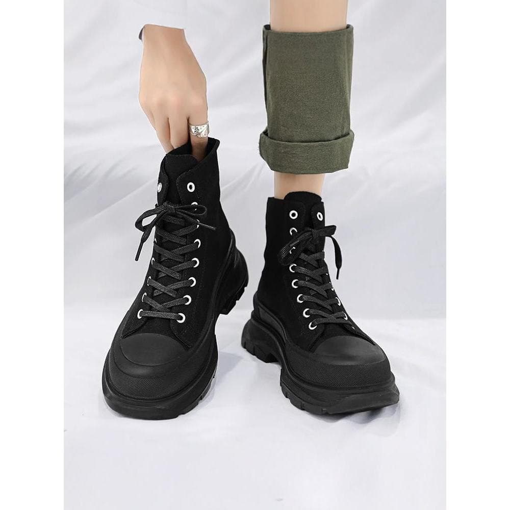 Martin botas masculinas verão de alta qualidade estilo britânico ins na moda high Street lona macacão de sola grossa bot