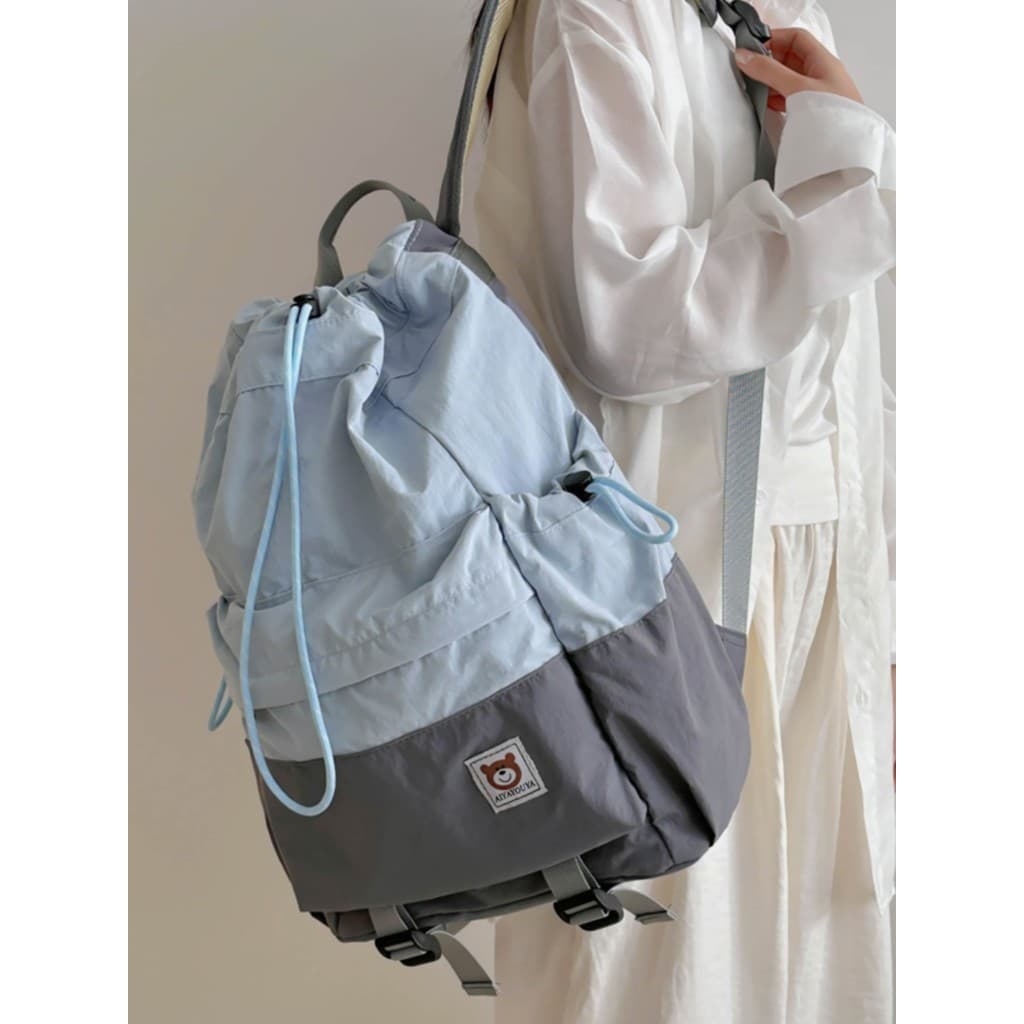Esportes ao ar livre montanhismo mochila grande capacidade lazer leve cordão mochila feminina estudante universitário mo