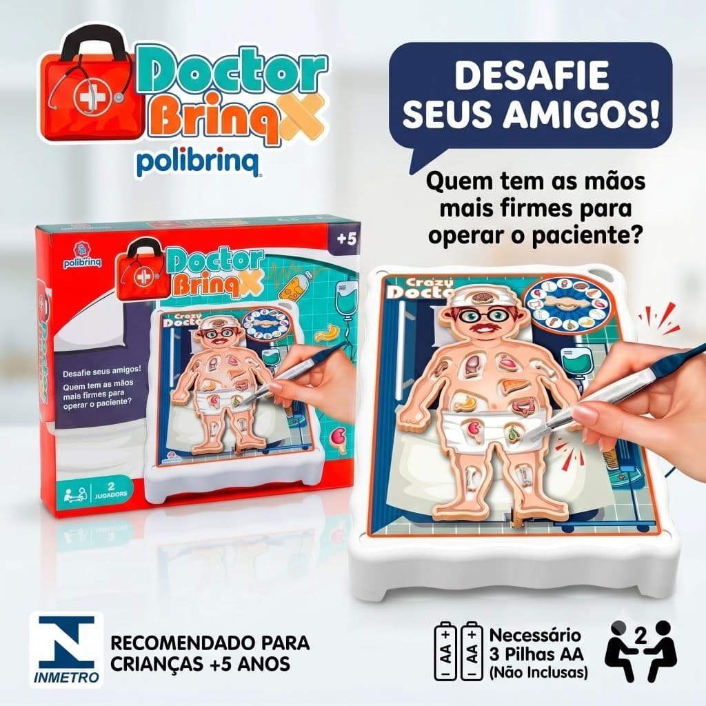 Brinquedo Jogo Doutor Maluco Operação Cirurgia Infantil Tabuleiro Educativo Menino Menina Família
