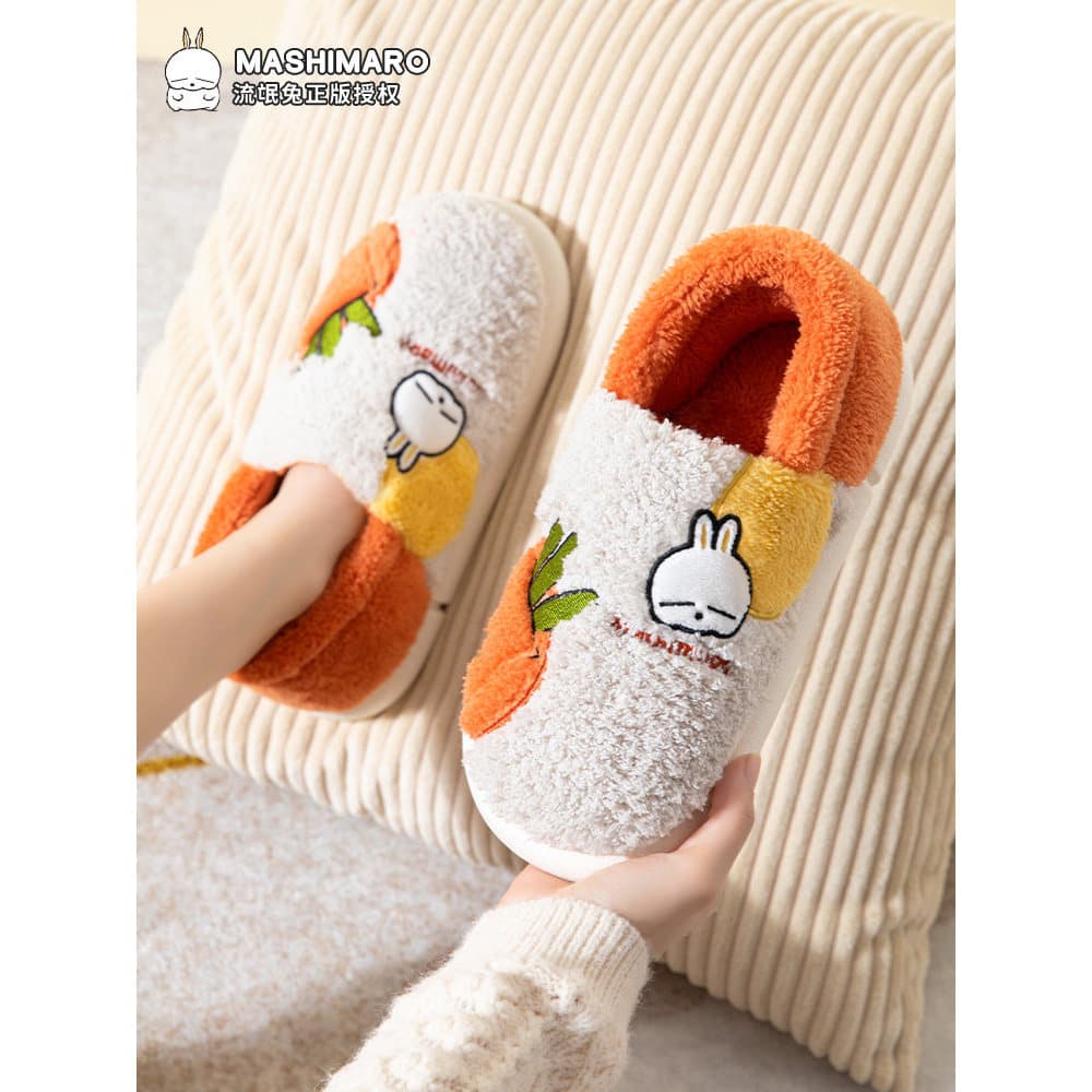 Rogue coelho 2025 novo estilo chinelos de algodão de salto feminino inverno sola grossa casa interior bonito quente sapa
