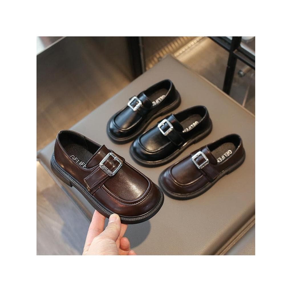 2026 primavera outono novo estilo meninos meninas sapatos de couro preto crianças sola macia sapatos de princesa moda es