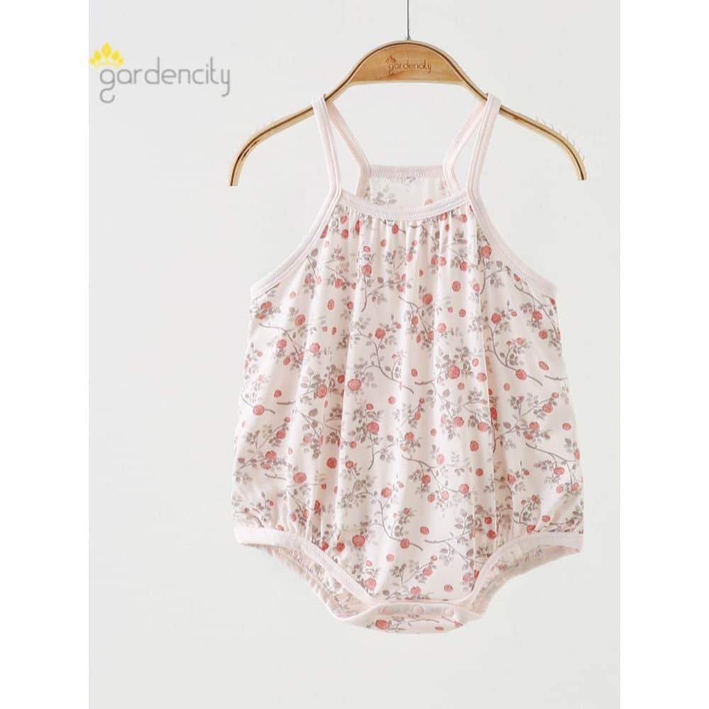 Camisola sem mangas para bebê menina doce rosa jardim