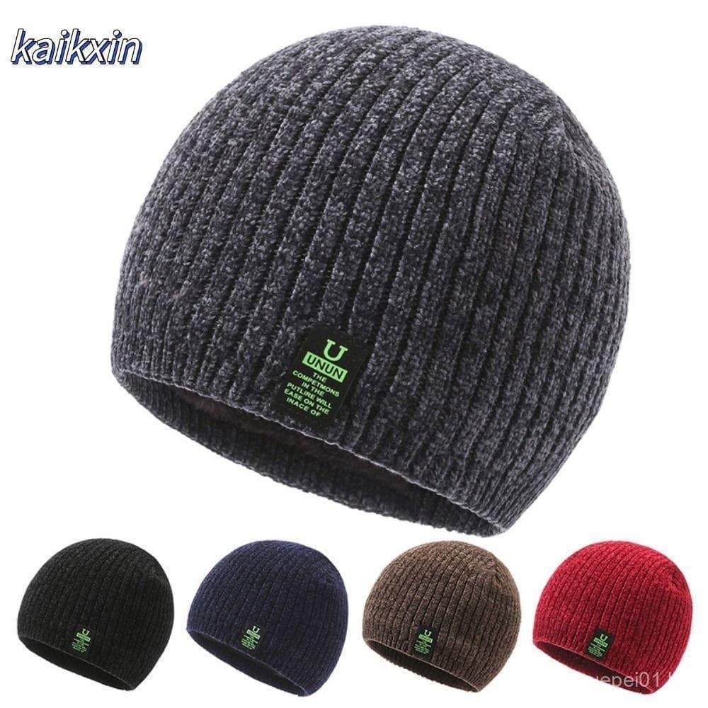 Chapéus Masculinos De Malha De Inverno KAIKXIN , Gorros Macios Para Passeios Ao Ar Livre , Boné Confortável Com Punho El