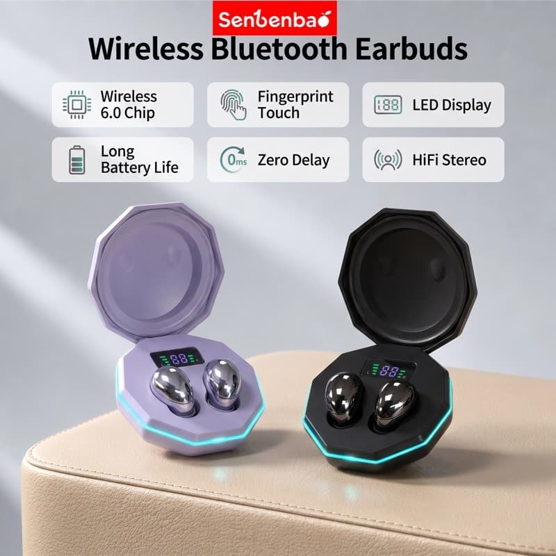 Senbenbao Fones De Ouvido Y39 Pro Menor Discreto Sem Fio Bluetooth Sleep Earbuds Para Travessas Laterais Orelhas Pequena