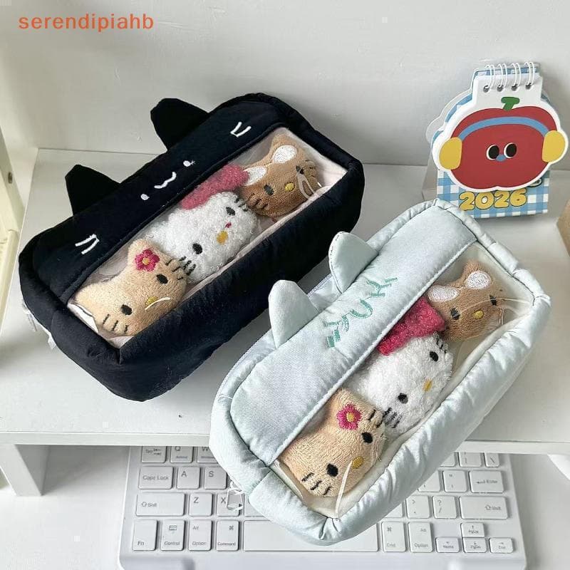 [serendipiahb] 1 Unidade De Grande Capacidade Kawaii Cartoon HelloKitty Caneta Caixa Bolsa Caso Bonito KT Cat Lápis De P