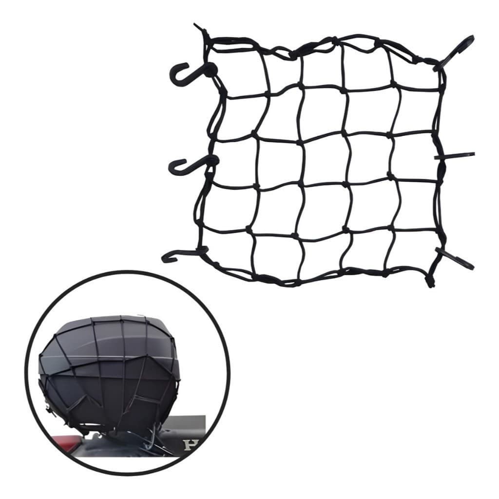Rede Elástica Aranha Para Moto Bagageiro Capacete 35x35 Todas as Cores IBRAECOMM