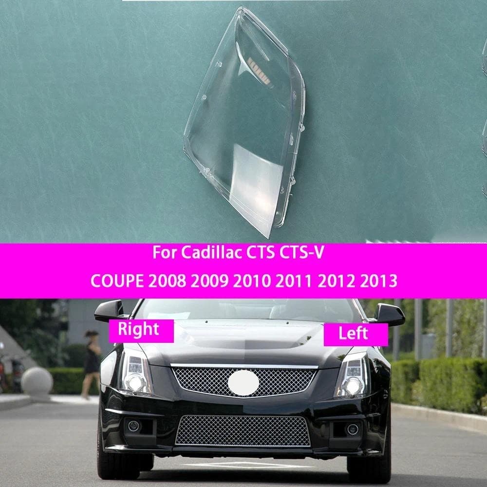 Para Cadillac CTS-V COUPE 2008 2009 2010 2011 2012 2013 Farol Capa Transparente Abajur Shell Lente Plexiglassauto Peças