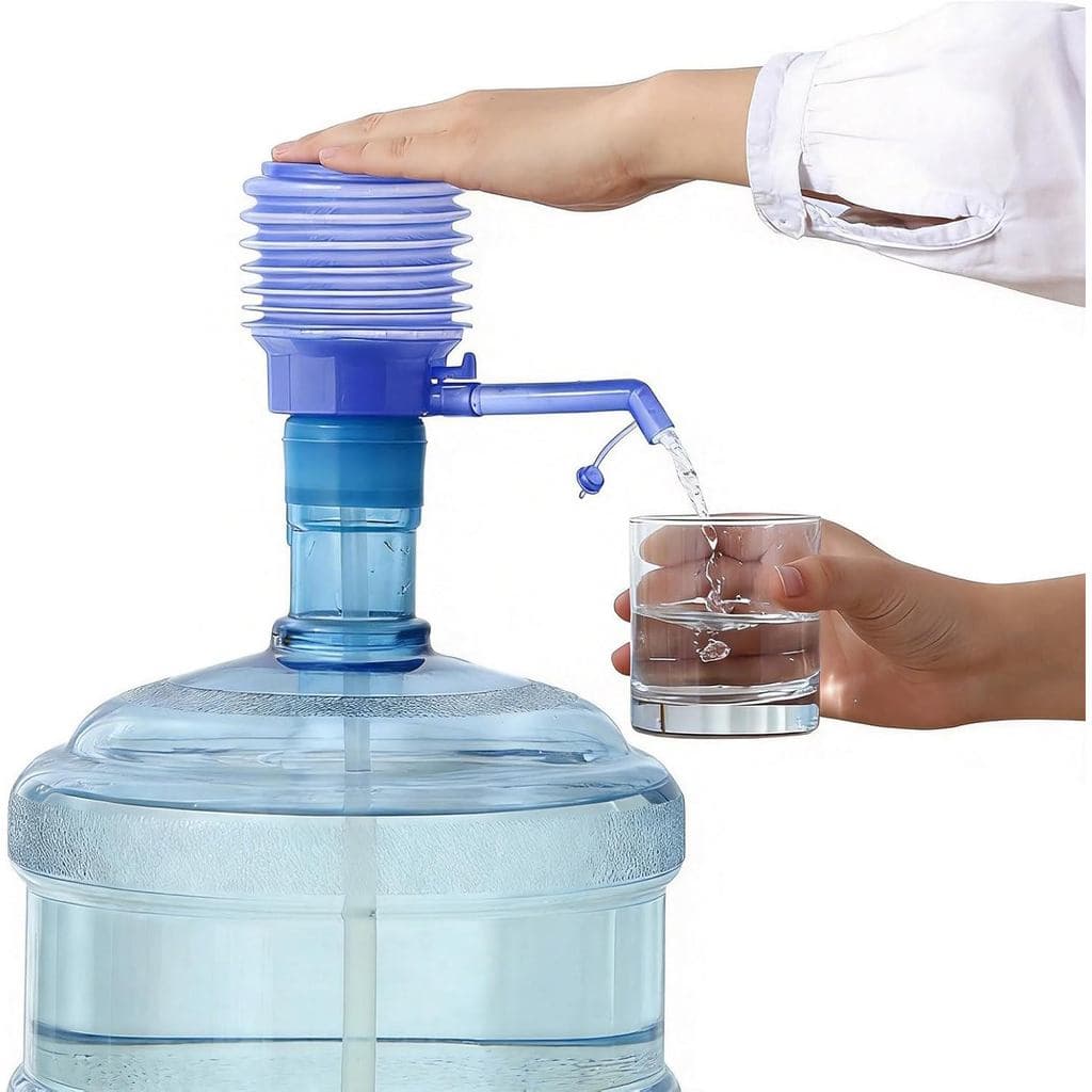 Bomba manual para garrafa de água, dispensador de pressão manual, universal para garrafas de 2-6 litros, fácil de beber.