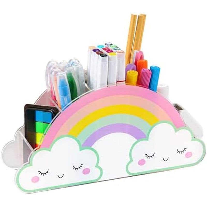 Porta-Lápis MeCids Para Mesa , Canetas De Acrílico Caddy De Fornecimento De Arco-Íris Sala De Aula Em Casa , Escritório