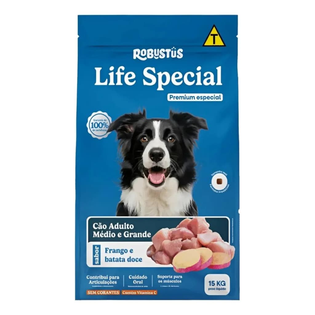 Ração Robustus Life Special Cães Médios e Grandes 15kg Frango e Batata Doce