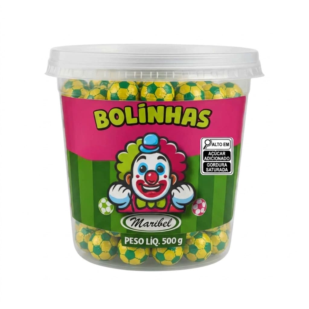 Bolinhas De Futebol Copa Brasil Sabor Chocolate - Marisbel Pote 500g
