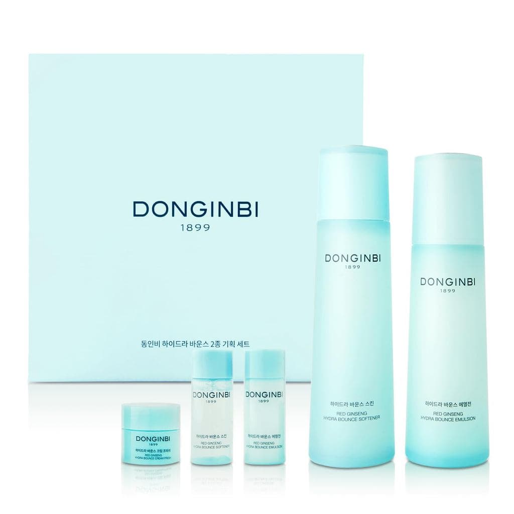 Conjunto de Cuidados com a Pele Donginbi Hydra Bounce - Tônico Hidratante (5.07 fl oz), Essência de Ginseng Vermelho Cor