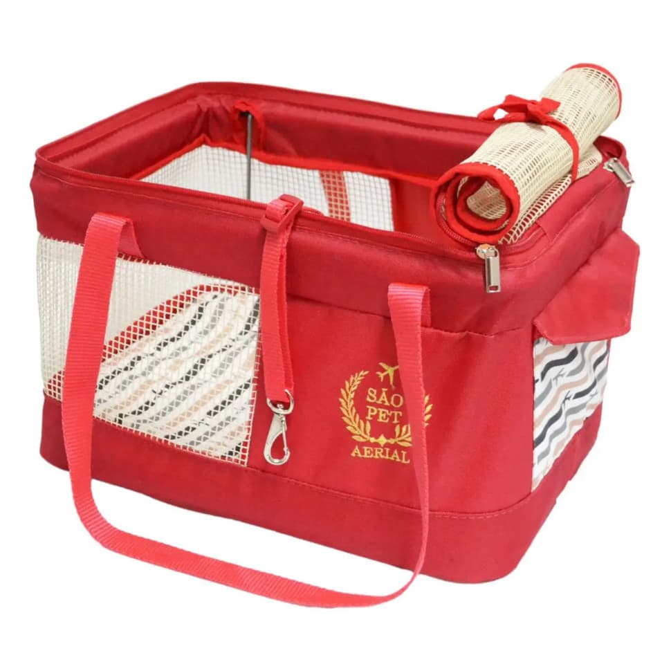 Bolsa Transporte Aérea Pet Cães Gatos Gol Vermelho Para Viagens Cabines de Aviões da Cia Aérea Gol