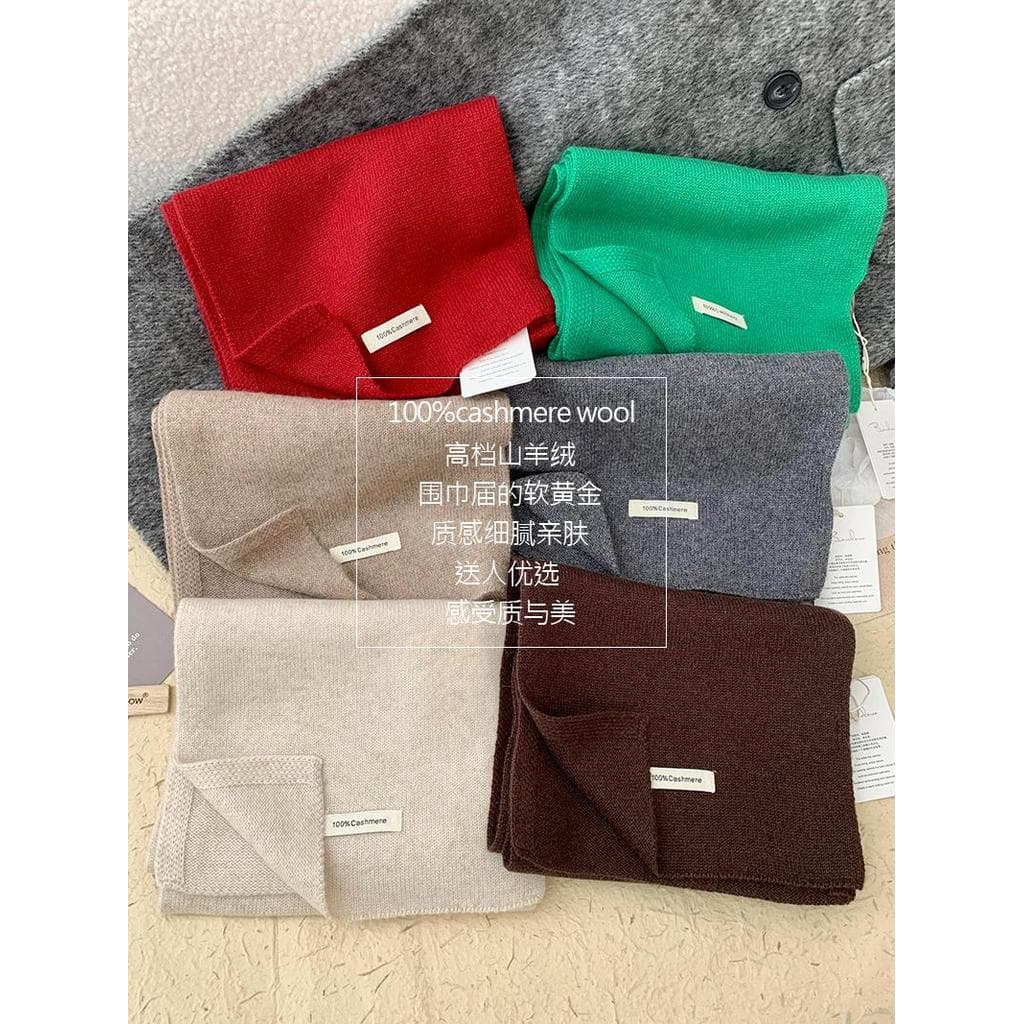 Li Qiaoyou caxemira selecionada 100% caxemira cor sólida cachecol feminino outono inverno quente High-End babador presen