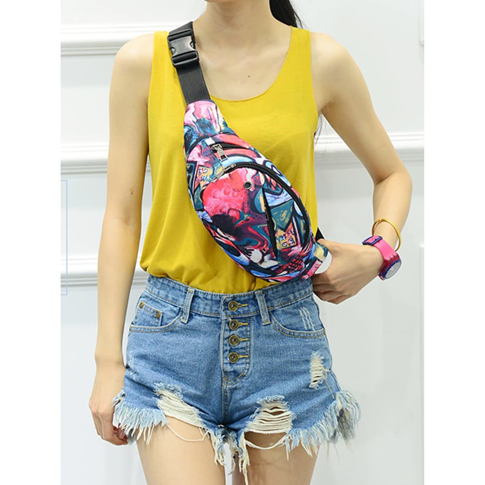 Bolsa de cintura feminina multifuncional bolsa de cintura de grande capacidade bolsa de ombro no peito novo estilo moder